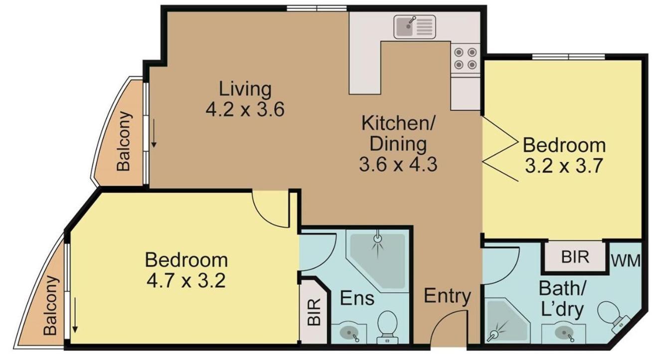 Appartement met 2 slaapkamers
