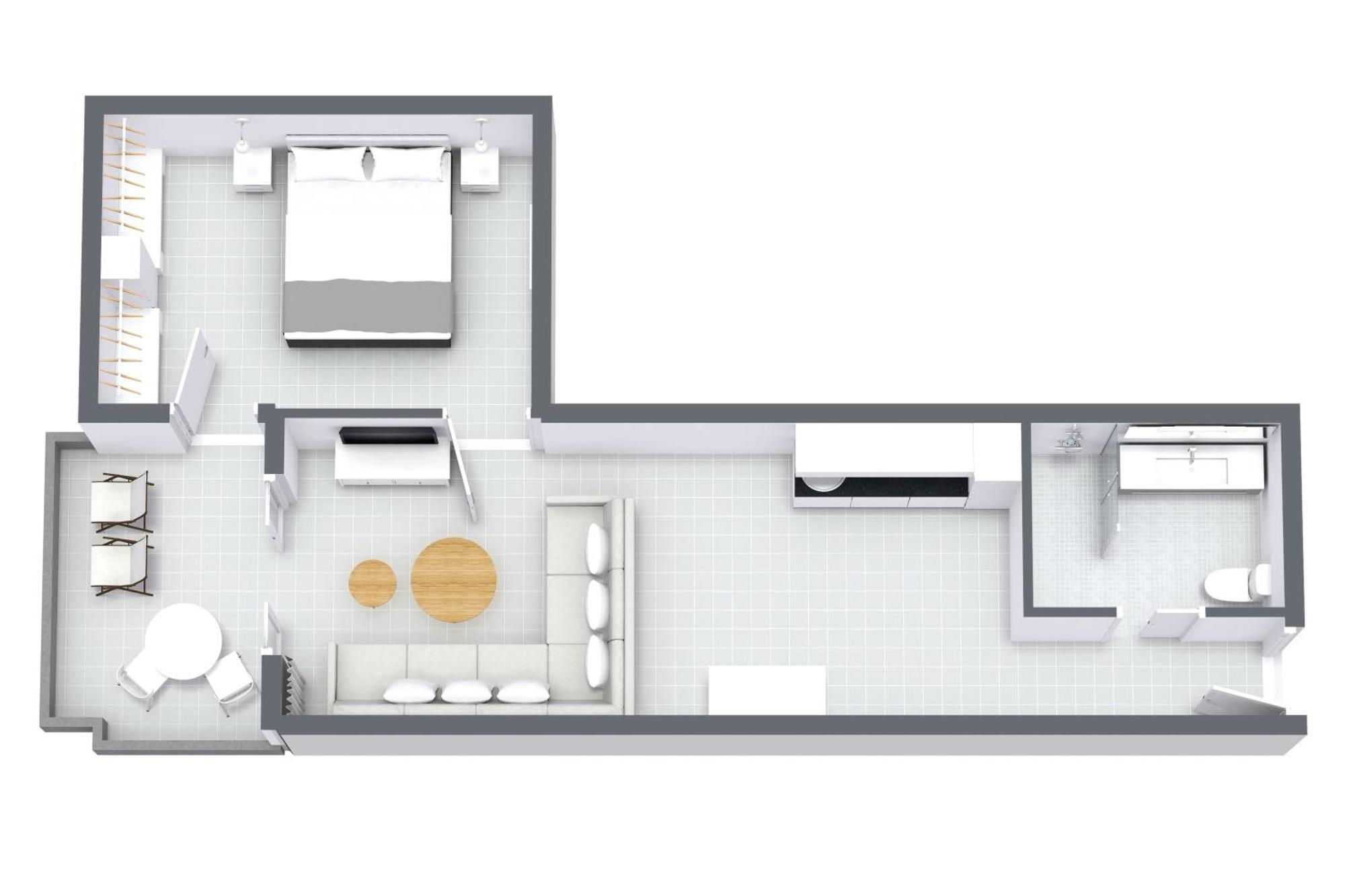 Appartement met 1 Slaapkamer en Balkon met Uitzicht op Zee